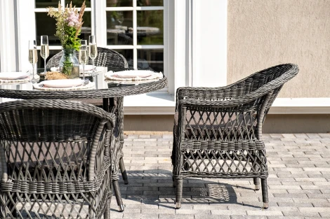 "Дольче" обеденная группа из искусственного ротанга, цвет графит 4SIS арт.УТ-00007673