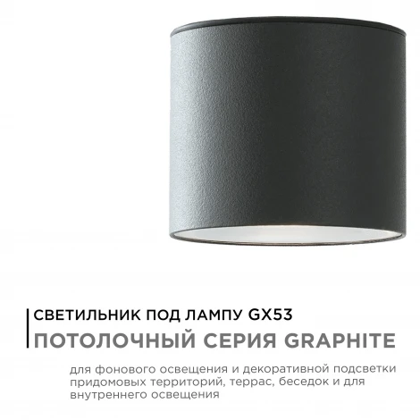 Потолочный уличный светильник 1х GX53 15Втрафит, алюминий Apeyron 11-115