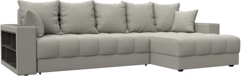 Диван угловой с декором и полкой Лига-050 НПБ Лига Диванов (Рогожка) арт.128586