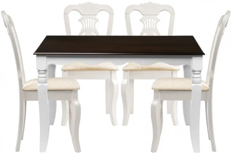 Обеденная группа Woodville Нивре butter white / white / oak 528267