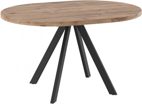 Стол МАМАДОМА Рондо М D100, Дуб Веллингтон/черный