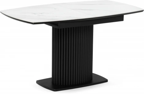 Керамический стол Notta Фестер 140(180)х80 белый мрамор snow white / черный арт.614245