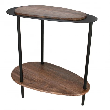 Стол журнальный МеталлАрт М036 коричневый дуб/черный Mebelik 009499