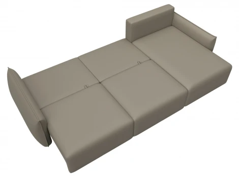 Диван угловой Лига-051 НПБ Лонг угол универсальный (ЛДСП,Брус,Фанера/Пластик/Экокожа/Бежевый) Лига Диванов 129890