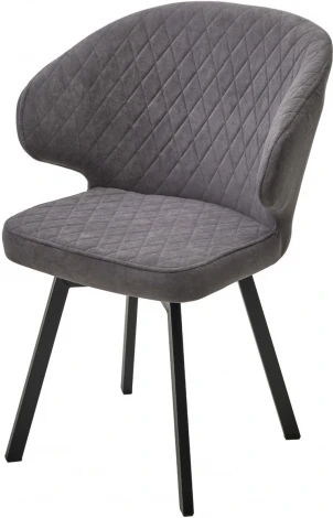Стул M-City ХИЛТОН 360 град., цвет B28 Темно-серый, велюр / черный каркас