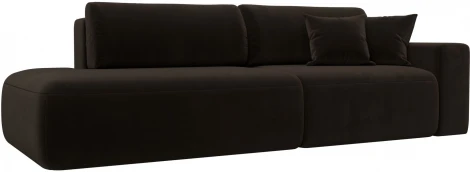 Диван прямой Лига-036 НПБ Модерн подлокотник справа (Коричневый/Микровельвет) Лига Диванов арт.121332