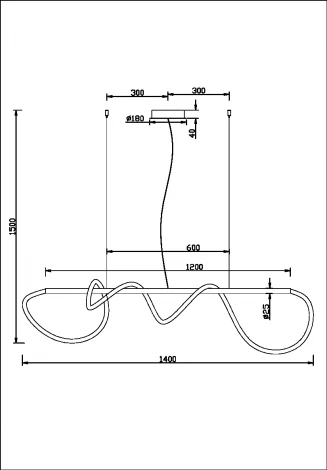 Подвесной светильник с гибким неоном светодиодный Maytoni Tau MOD166PL-L30G3K (220V, на тросе)