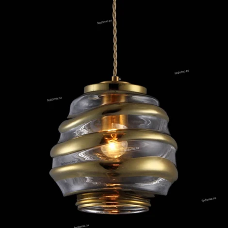 Подвес Natali Kovaltseva, 1 плафон, бронза с прозрачным