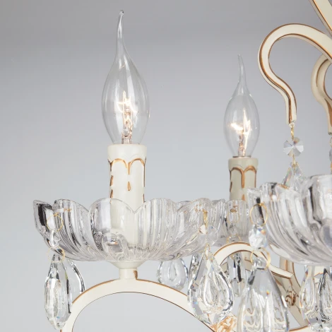 Потолочная люстра Eurosvet 12205 12205/6 белый (хрусталь Strotskis, подсвечник, свеча)