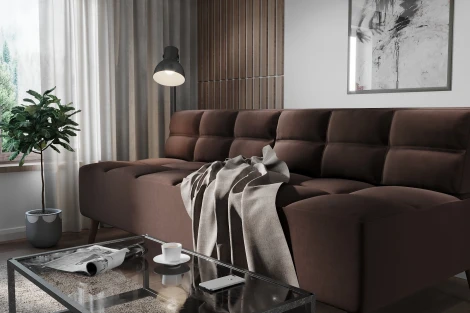 Диван Arsko Нельсон коричневый велюр