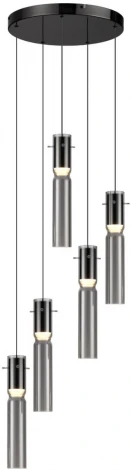 Подвесная люстра каскадная Odeon Light Scrow 5058/25L PENDANT черный/дымчатый/металл/стекло LED 5*5W 3000K (220V, на проводе, круглые)