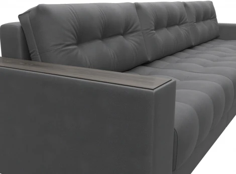 Диван угловой с декором Лига-049 НПБ Лонг Лига Диванов (Замша) арт.128513