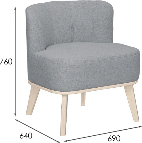 Кресло Жирон ткань серый, каркас лак Mebelik арт.009299