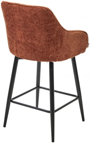 Полубарный стул M-City ERYK 180 град. поворот. 3018-09 коричневый, шенилл / черный каркас (H=67)