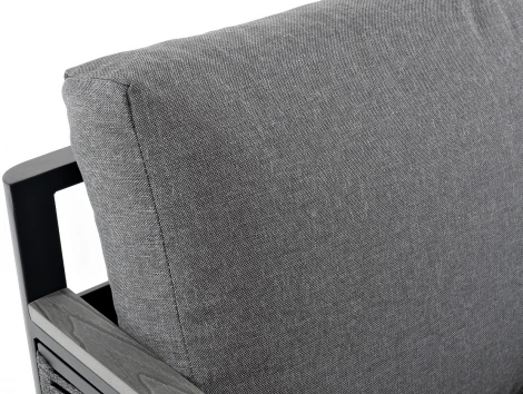 "Сан Ремо" кресло плетеное из роупа садовое, каркас алюминий темно-серый, роуп серый, ткань серая 4SIS арт.УТ-00006724