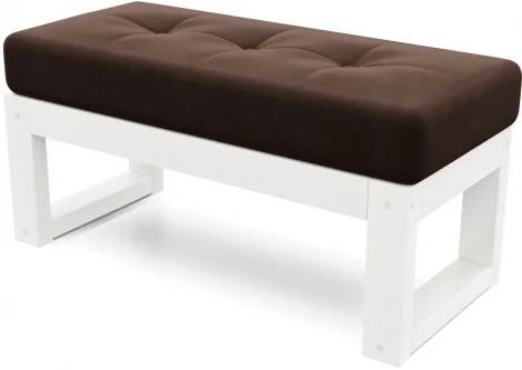 Банкетка Arsko Амбер белая эмаль коричневый велюр