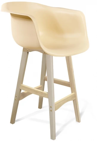 Стул барный SHT-ST31/S65 бежевый/прозрачный лак от фабрики Sheffilton