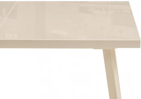 Стеклянный стол Woodville Маккензи 120(150)х70х77 кремовый 551089