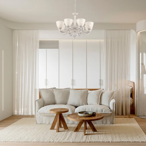 Подвесная люстра Arte Milano AM343659 343659/8 WT+SL (220V, на цепи)