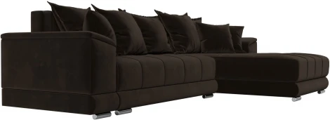 Диван угловой НордСтар правый угол (Коричневый/Микровельвет) Лига Диванов арт.121115