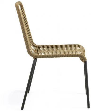 Стул уличный La Forma (ex Julia Grup) Lambton (Коричневый,Бежевый,Черный/ Сталь,Веревка,Металл)