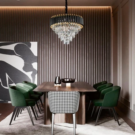 Подвесная люстра хрустальная Modelux MODELUX ML.7010.9 BK