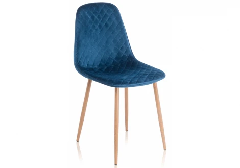 Обеденный стул на металлокаркасе Woodville Capri dark blue / wood 11842