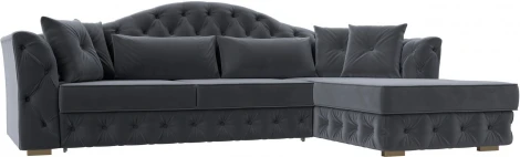 Диван угловой Артис правый угол (Серый/Велюр) Лига Диванов арт.121586