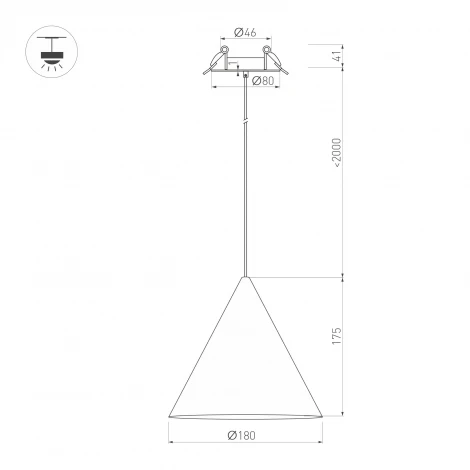 Подвесной светильник светодиодный SP-MAKOTO-R180-10W Warm3000 (BK, 36 deg, 230V, TRIAC) (Arlight, IP20 Металл) 057204