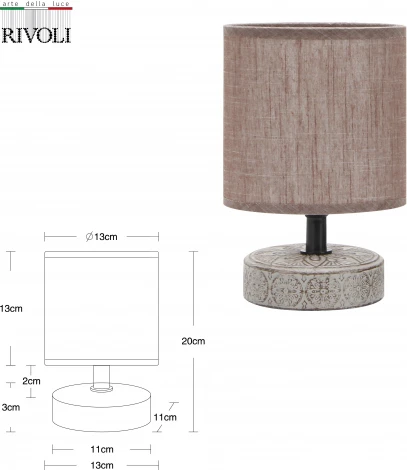 Настольная лампа Rivoli Eleanor 7070-502 (220V, выключатель, круглые)