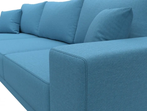 Диван угловой Льюес левый (Голубой/Рогожка) Лига Диванов арт.125485L