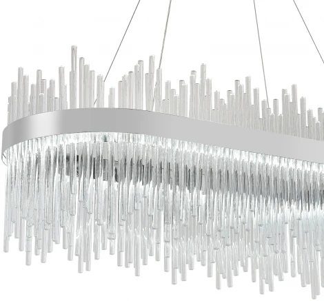 Подвесная люстра с таймером Natali Kovaltseva Smart Нимбы LED LAMPS 81265 (220V, хрусталь, пульт управления, управление смартфоном, на тросе)