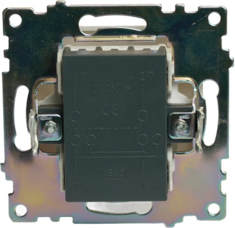 Переключатель одноклавишный перекрестный (белый) Stekker Катрин 49176