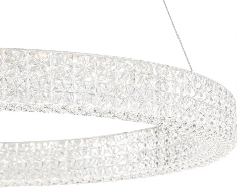 Подвесной светодиодный светильник Escada Biafo 10233/1LED 40Вт, металл/акрил, хром/прозрачный