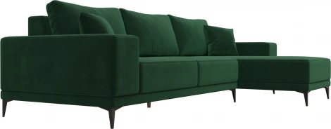 Диван угловой Льюес правый (Зеленый/Велюр) Лига Диванов арт.122398