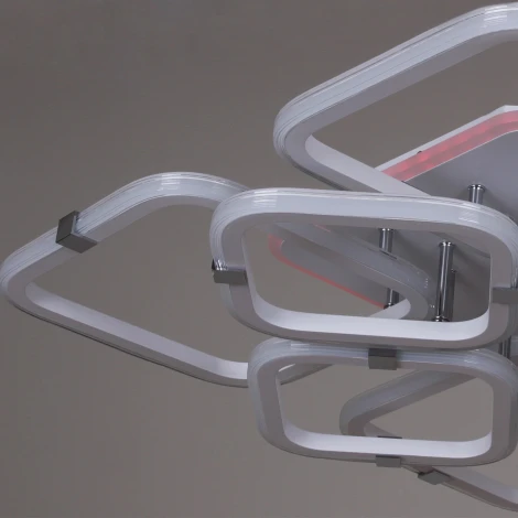 Потолочная люстра светодиодная на штанге с пультом Reluce 06321-3.3-4+4A WH+CR (RGB) (220V)