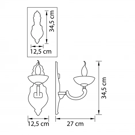 Бра Osgona Barcato 697612 (220V, подсвечник, свеча)