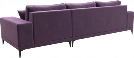 Диван угловой Льюес правый (Сиреневый/Микровельвет) Лига Диванов арт.122406