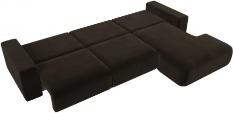 Диван угловой Лига-036 НПБ Классик Лонг правый угол (Коричневый/Микровельвет) Лига Диванов арт.121383