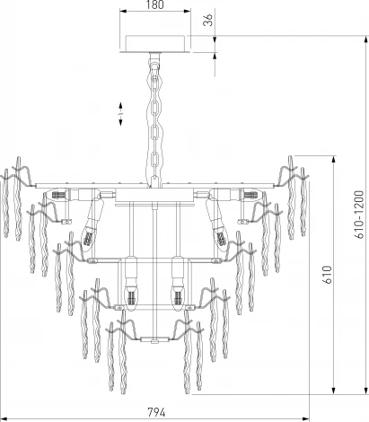 Подвесная люстра Wi-Fi Bogate's Leaf 369 (220V, управление смартфоном, голосовое управление, умный дом - Minimir Home, Алиса, Маруся, Салют, на цепи)
