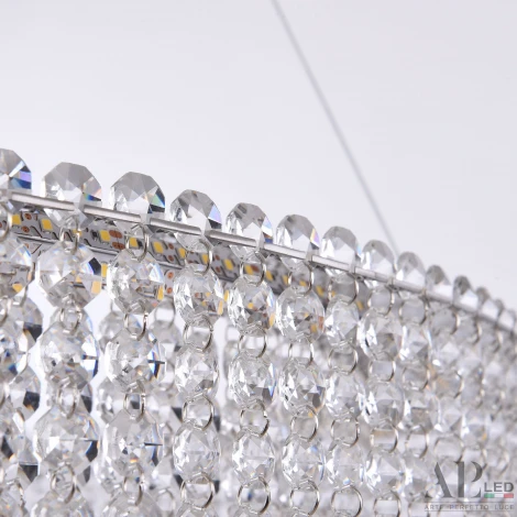 Подвесная люстра светодиодная APL LED Sicilia SH02.73.2D.B.Ni.4000 (220V, хрусталь, на тросе)