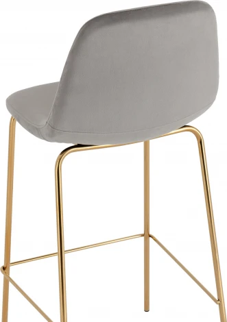 Стул барный Валенсия SN велюр серый золотые ножки 2 шт Stool Group (арт.УТ000038305)