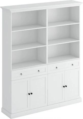 Стеллаж Caprio двойной с ящиками 2 ОГОГО (арт.434249), (ЛДСП/Белый)