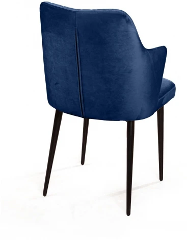 Стул с подлокотниками Hunt ромб, бархат синий 29 / чёрный конус Top Concept 75394
