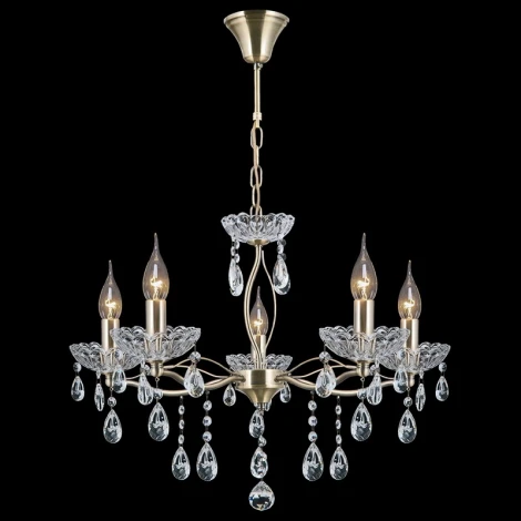 Подвесная люстра ILLUMICO IL0265-5PSQ-39 AB (220V, на цепи, подсвечник, свеча)