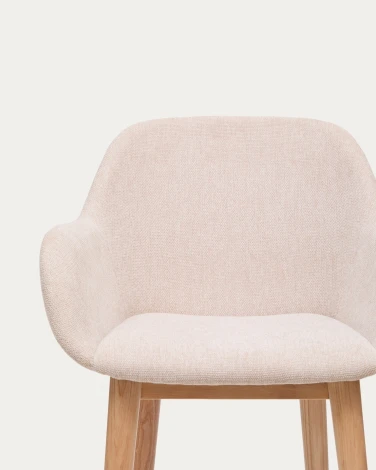 Полубарный стул Konna бежевого цвета с ножками из массива ясеня в светлой отделке, 65 см La Forma (ex Julia Grup) арт.216142