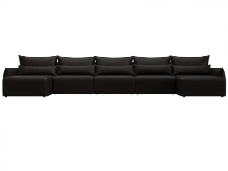 Диван П-образный Лига-051 НПБ МегаЛонг (ЛДСП,Брус,Фанера/Пластик/Экокожа/Коричневый) Лига Диванов 129899