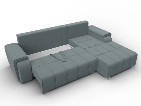 Диван угловой Лига-121 правый угол (ДСП,Брус,Рогожка/Серый) Лига Диванов 137342
