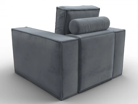 Кресло Лига-081 НПБ (ДСП,Велюр/Серый) Лига Диванов 134991