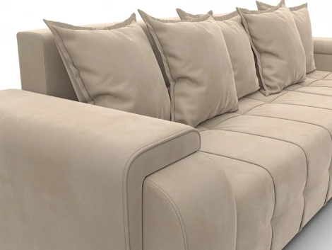 Диван угловой Лига-121 правый угол (ДСП,Брус,Велюр/Бежевый) Лига Диванов 137345